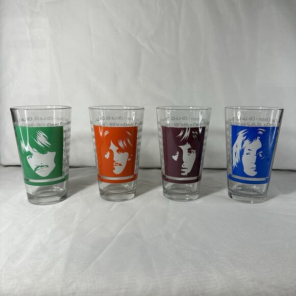 The Beatles Drinking Pint Glasses Apple Corp 2010 - Picture 1 of 7